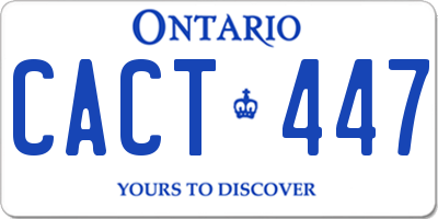 ON license plate CACT447