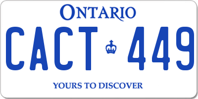 ON license plate CACT449