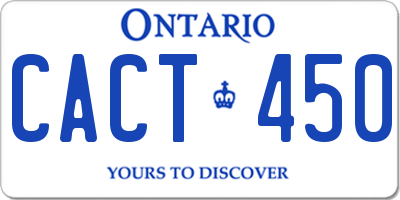 ON license plate CACT450