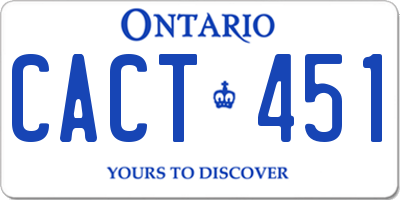 ON license plate CACT451