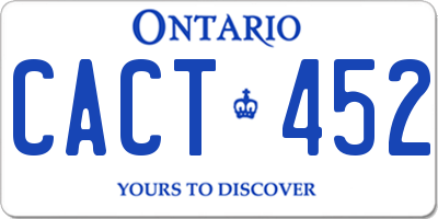 ON license plate CACT452