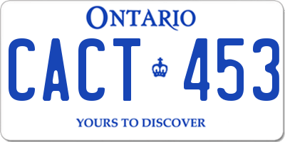 ON license plate CACT453