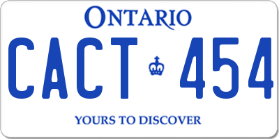 ON license plate CACT454