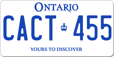 ON license plate CACT455