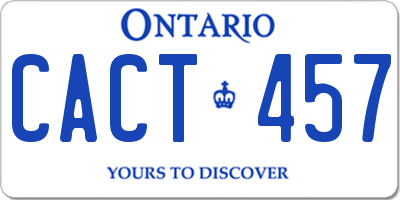 ON license plate CACT457