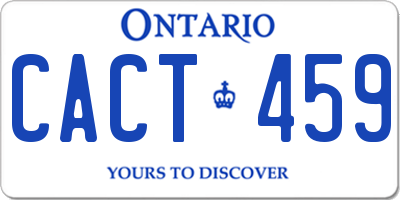 ON license plate CACT459