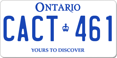 ON license plate CACT461