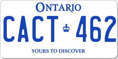 ON license plate CACT462