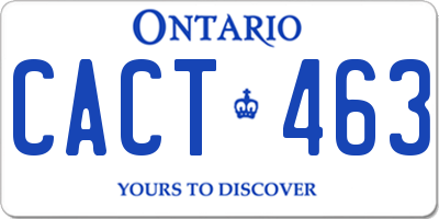 ON license plate CACT463