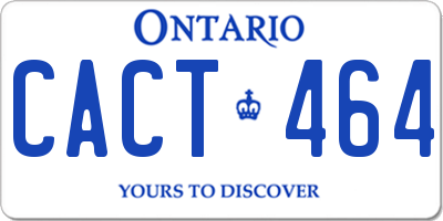 ON license plate CACT464