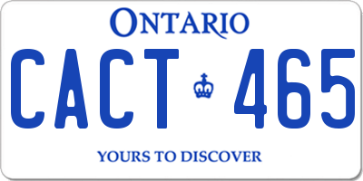 ON license plate CACT465