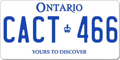 ON license plate CACT466