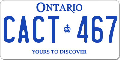 ON license plate CACT467