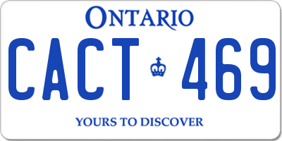 ON license plate CACT469