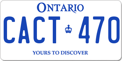 ON license plate CACT470