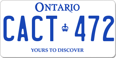 ON license plate CACT472