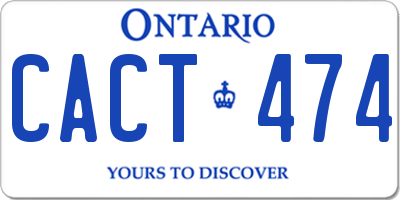 ON license plate CACT474