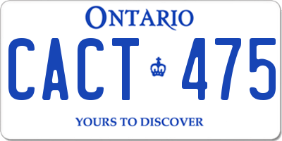 ON license plate CACT475