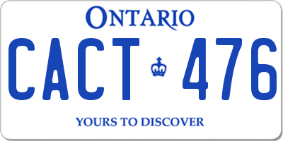 ON license plate CACT476