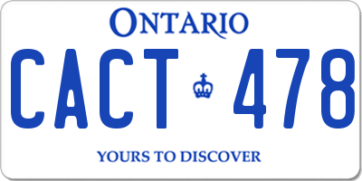 ON license plate CACT478