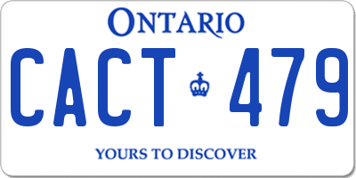 ON license plate CACT479