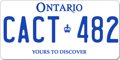 ON license plate CACT482