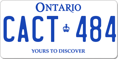 ON license plate CACT484