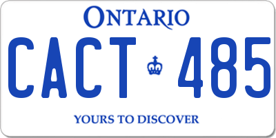 ON license plate CACT485