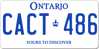 ON license plate CACT486