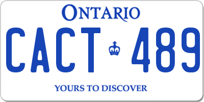 ON license plate CACT489