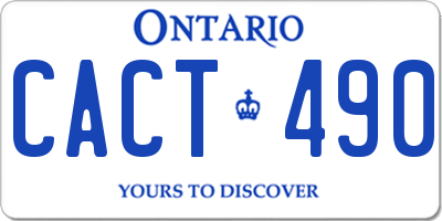 ON license plate CACT490