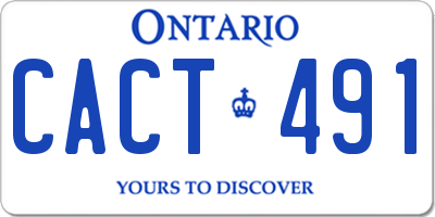 ON license plate CACT491