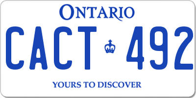 ON license plate CACT492