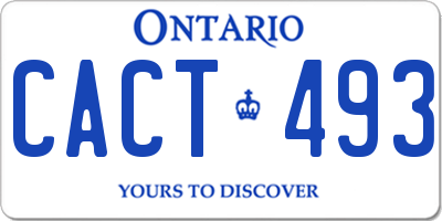 ON license plate CACT493