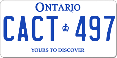 ON license plate CACT497