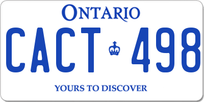 ON license plate CACT498