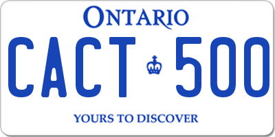 ON license plate CACT500