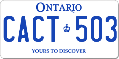 ON license plate CACT503