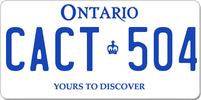 ON license plate CACT504