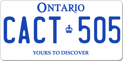 ON license plate CACT505