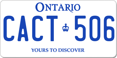 ON license plate CACT506