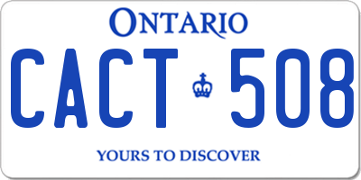 ON license plate CACT508