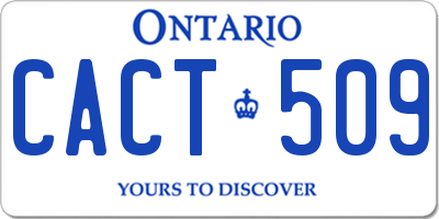 ON license plate CACT509