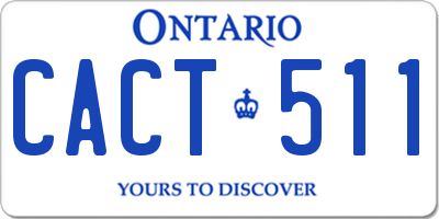 ON license plate CACT511