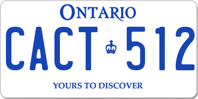 ON license plate CACT512