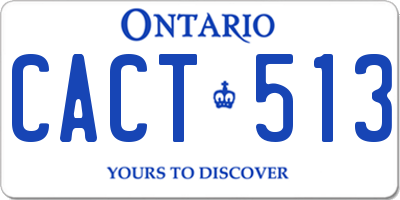 ON license plate CACT513