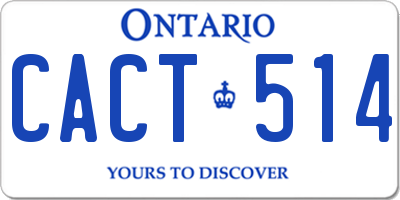 ON license plate CACT514