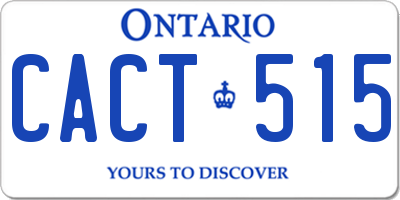 ON license plate CACT515