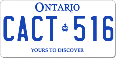 ON license plate CACT516