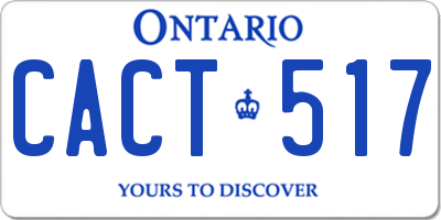 ON license plate CACT517